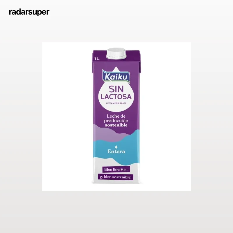 Leche entera Kaiku sin lactosa brik 1 l.
