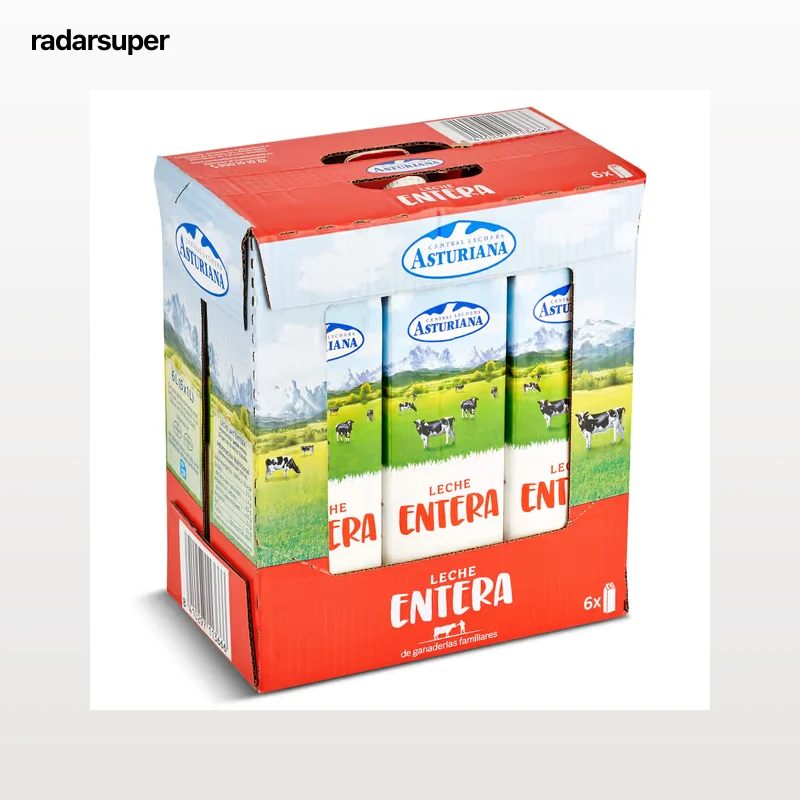 Leche entera Asturiana pack 6 x 1 L