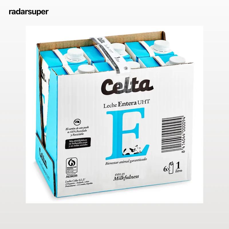 Leche entera Celta pack 6 x 1 L