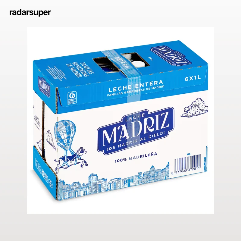 Leche entera Madriz pack 6 x 1 L