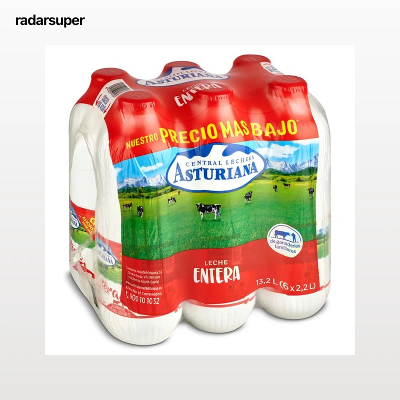 Leche entera Asturiana pack 6 x 2.2 L