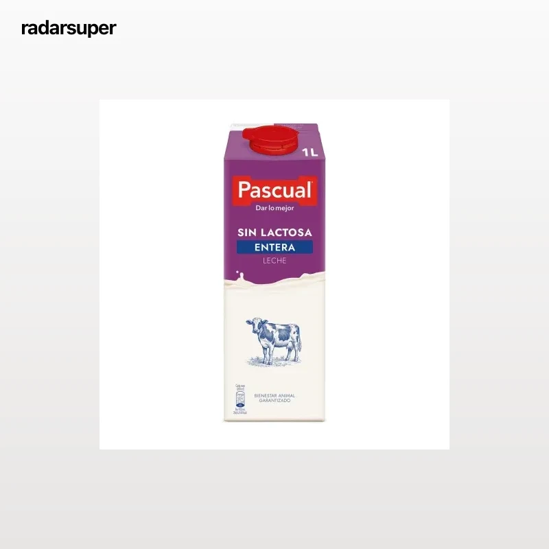 Leche entera Pascual sin lactosa brik 1 l.