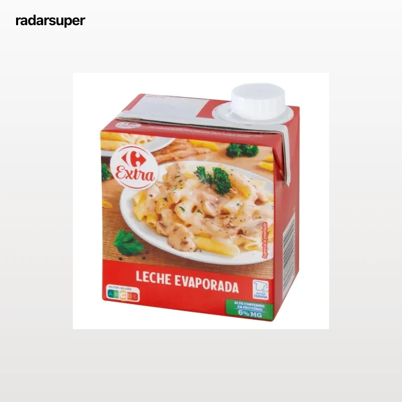 Leche evaporada Extra Carrefour 500 ml.