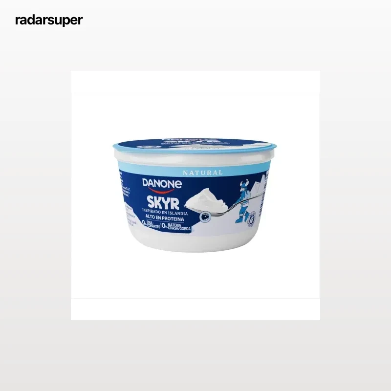 Leche fermentada desnatada natural Danone sin gluten 480 g.