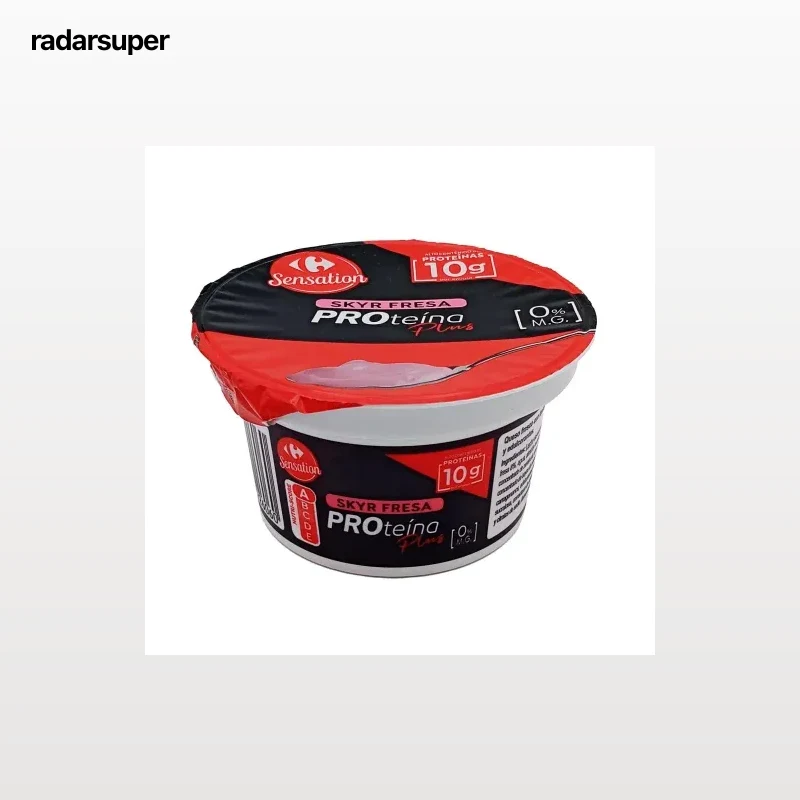 Leche fermentada desnatada sabor fresa Skyr Carrefour Sensation 150 g.