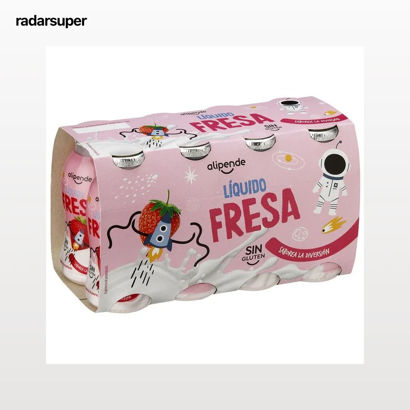 Leche fermentada infantil con fresa sin gluten alipende pack 8 100ml