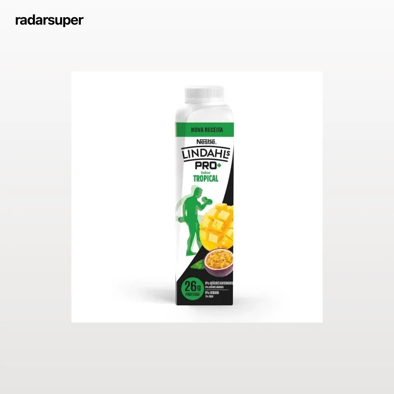 Leche fermentada liquida desnatada pro+ sabor tropical Lindahls sin gluten y sin lactosa 344 g.