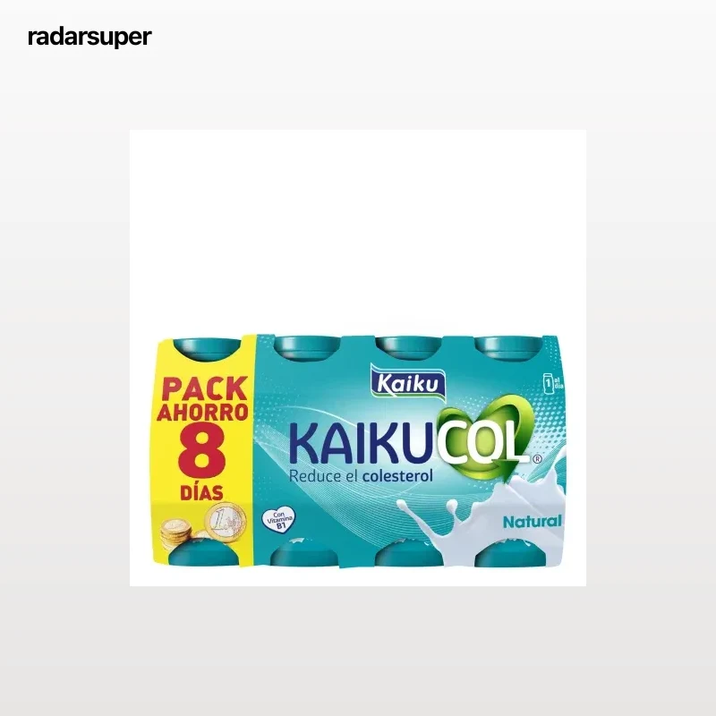 Leche fermentada líquida natural Kaikucol pack de 8 unidades de 65 g.