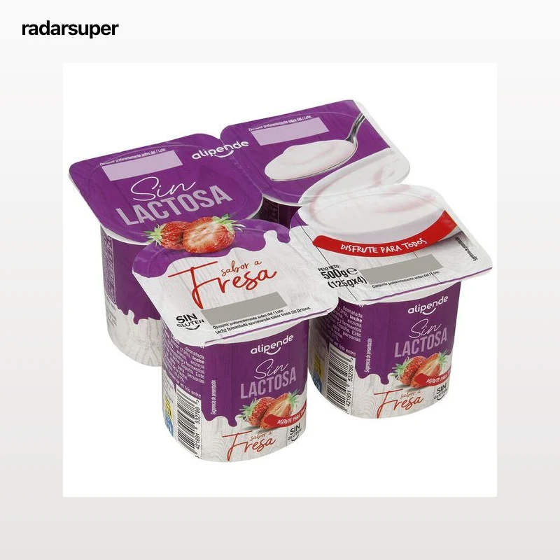 Leche fermentada sin lactosa Alipende pack 4 125g fresa