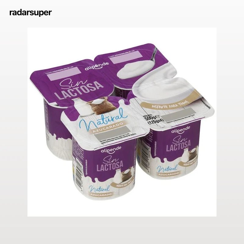 Leche fermentada sin lactosa Alipende pack 4 natural azucarado
