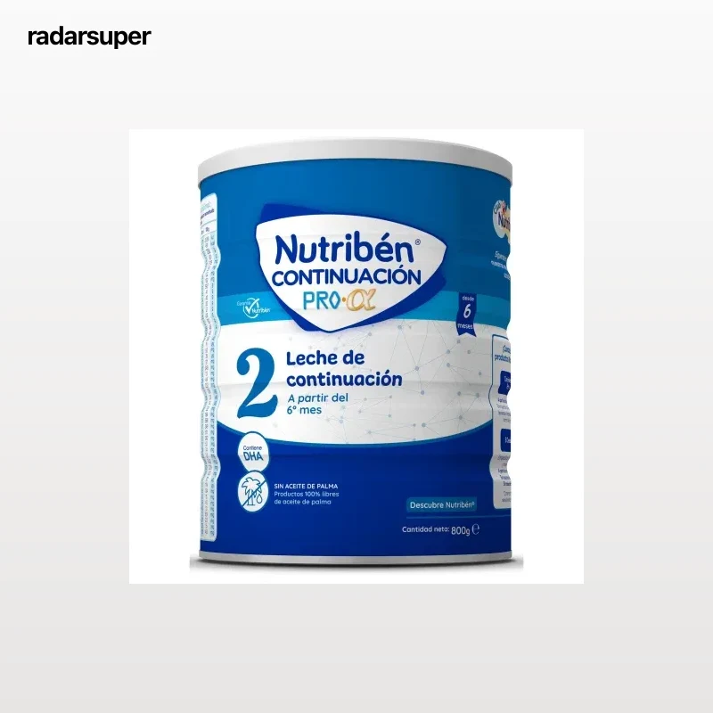 Leche infantil de continuación 2 desde 6 meses en polvo Nutribén Continuación Pro-a sin aceite de palma lata 800 g.