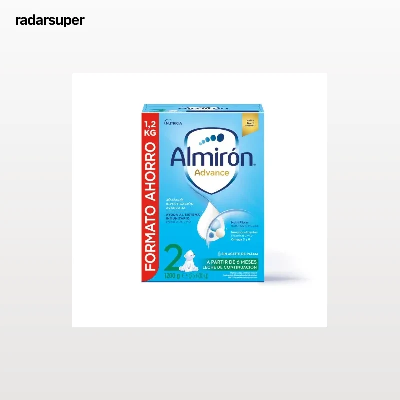 Leche infantil de continuación desde 6 meses en polvo Almirón Advance 2 sin aceite de palma 1200 g.
