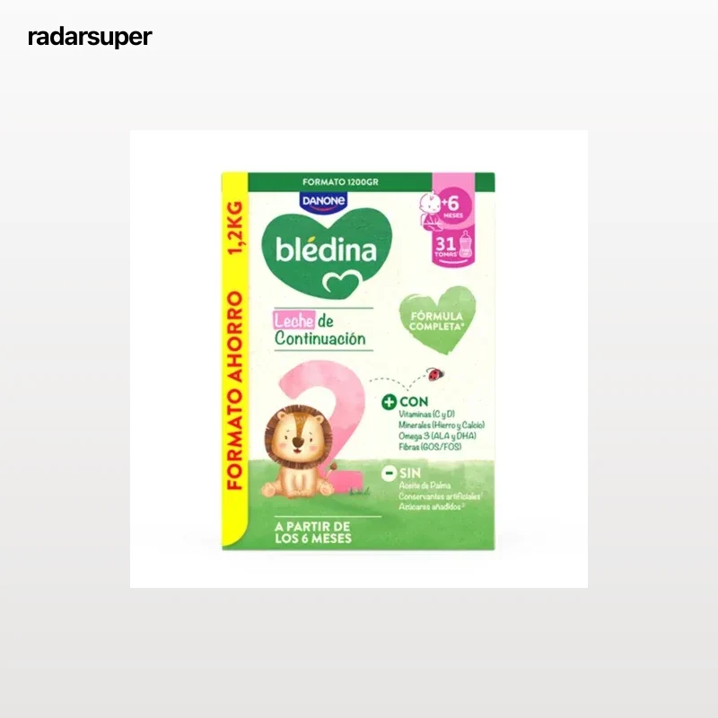 Leche infantil de continuación desde 6 meses en polvo Blédina pack de 2 latas de 600 g.