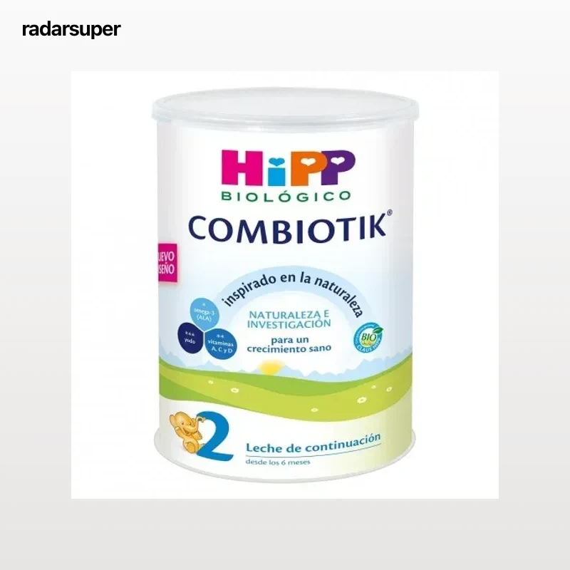 Leche infantil de continuación desde 6 meses en polvo ecológico Hipp sin gluten lata de 800 g.