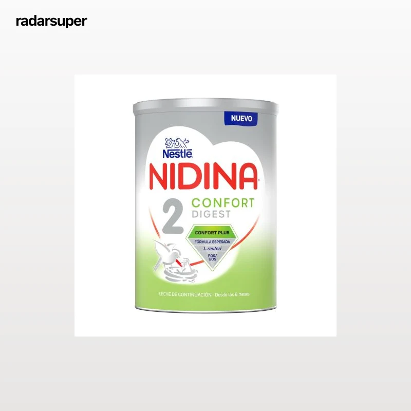 Leche infantil de continuación desde los 6 meses en polvo Confort Digest Nestlé Nidina 2 lata 800 g.