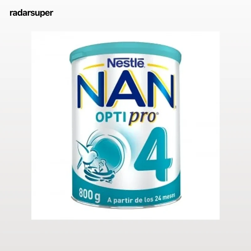 Leche infantil de crecimiento desde los 24 meses en polvo Nestlé Nan Optipro 4 lata 800 g.