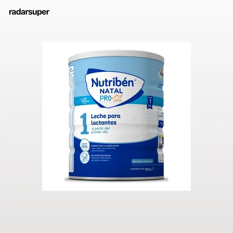 Leche infantil para lactantes 1 desde el primer día en polvo Nutriben Natal Pro-a sin aceite de palma lata 800 g.