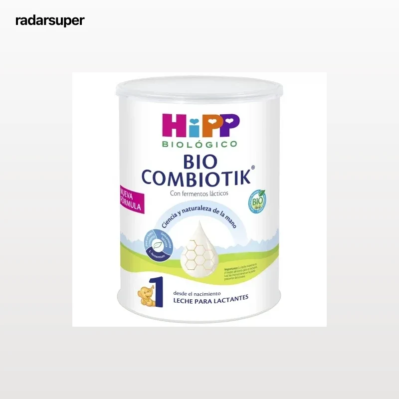 Leche infantil para lactantes en polvo ecológico Bio Combiotik Hipp sin gluten lata 800 g.