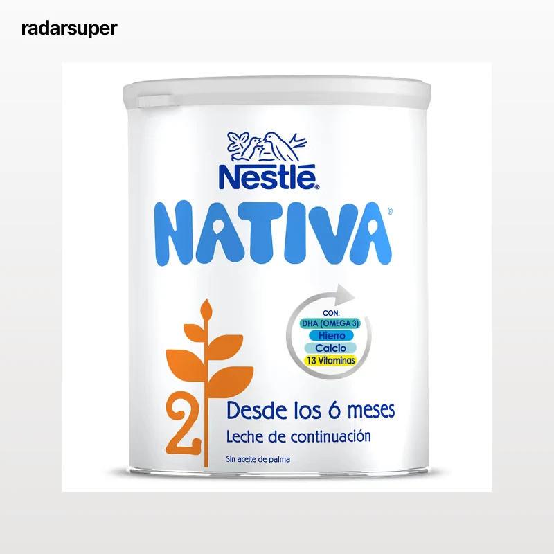 Leche infantil en polvo de continuacion de 6 a 12 meses Nativa 800 g