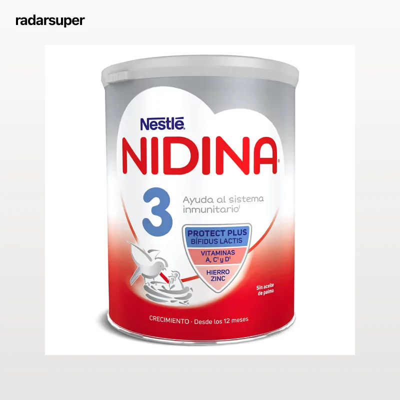 Leche infantil en polvo crecimiento +12 meses Nidina 800 g