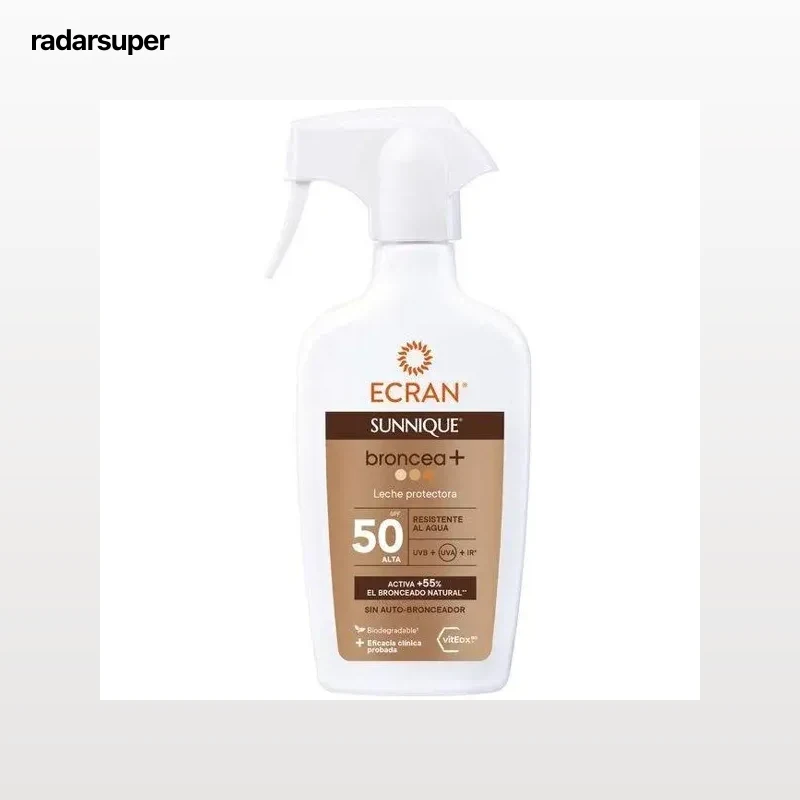 Leche protectora solar SPF50 Broncea+ Ecran Sunnique 270 ml.