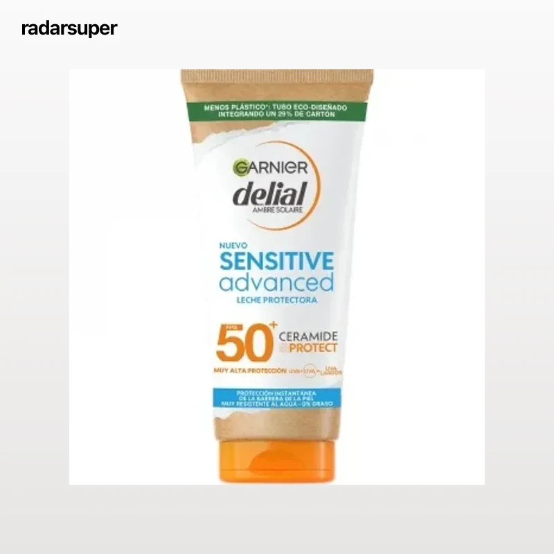 Leche protectora solar SPF50+ Sensitive Advanced Garnier Delial 175 ml.
