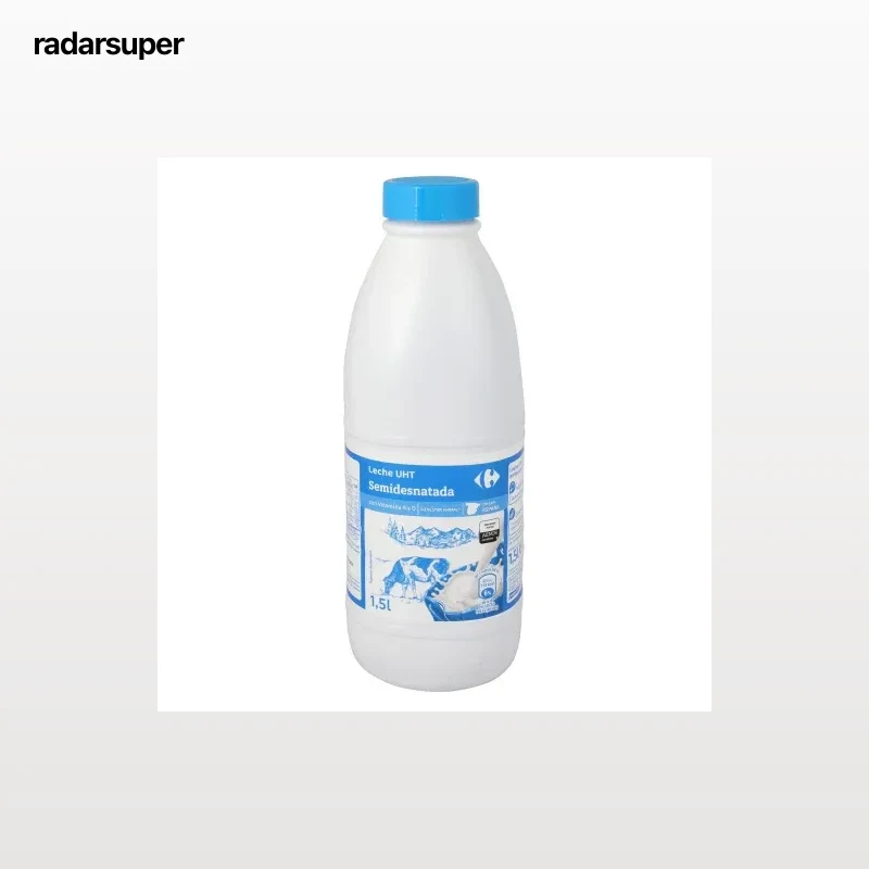 Leche semidesnatada Carrefour botella 1,5 l.