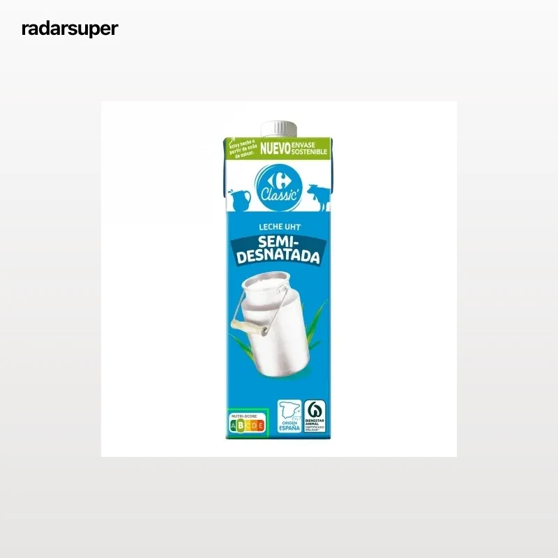 Leche semidesnatada Carrefour brik 1 l.