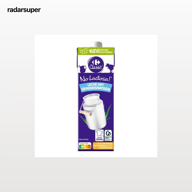 Leche semidesnatada Carrefour sin lactosa brik 1 l.