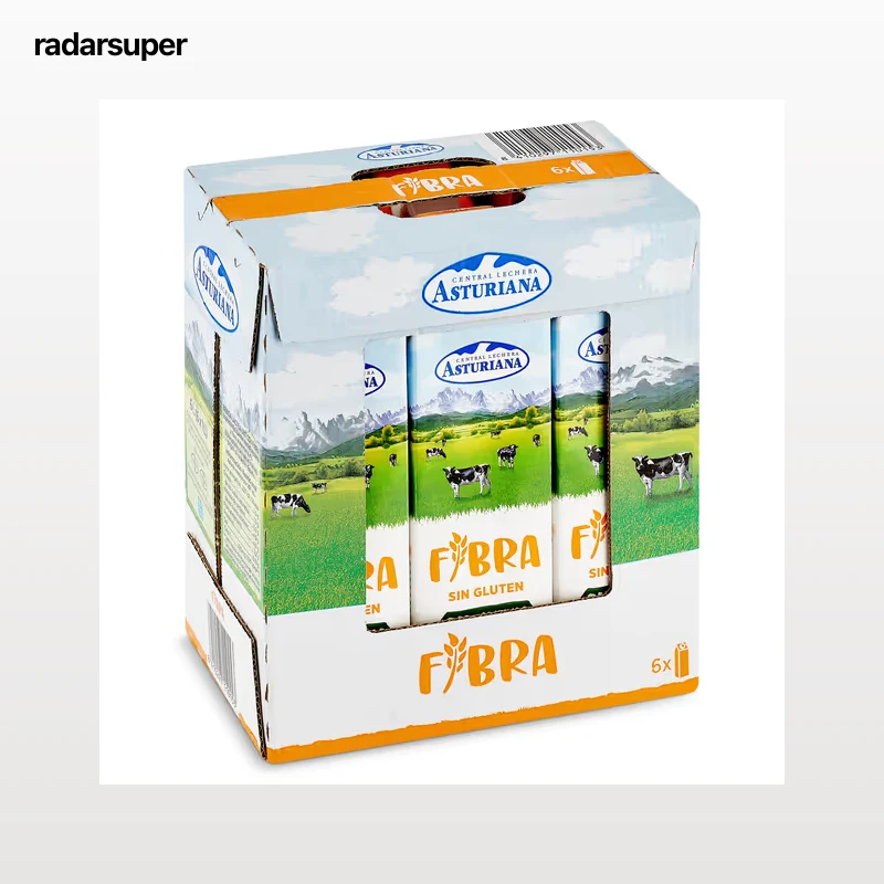 Leche semidesnatada fibra Asturiana pack 6 x 1 L