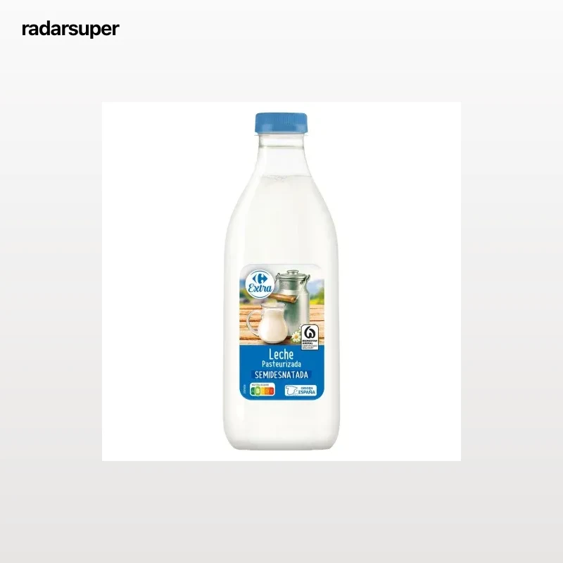 Leche semidesnatada fresca Carrefour botella 1 l.
