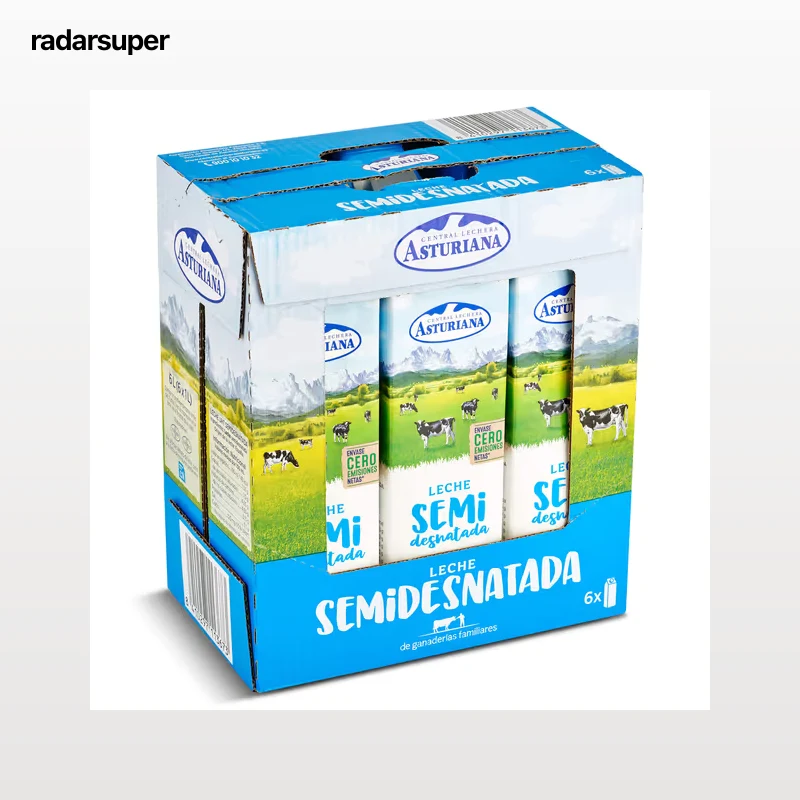 Leche semidesnatada Asturiana pack 6 x 1 L