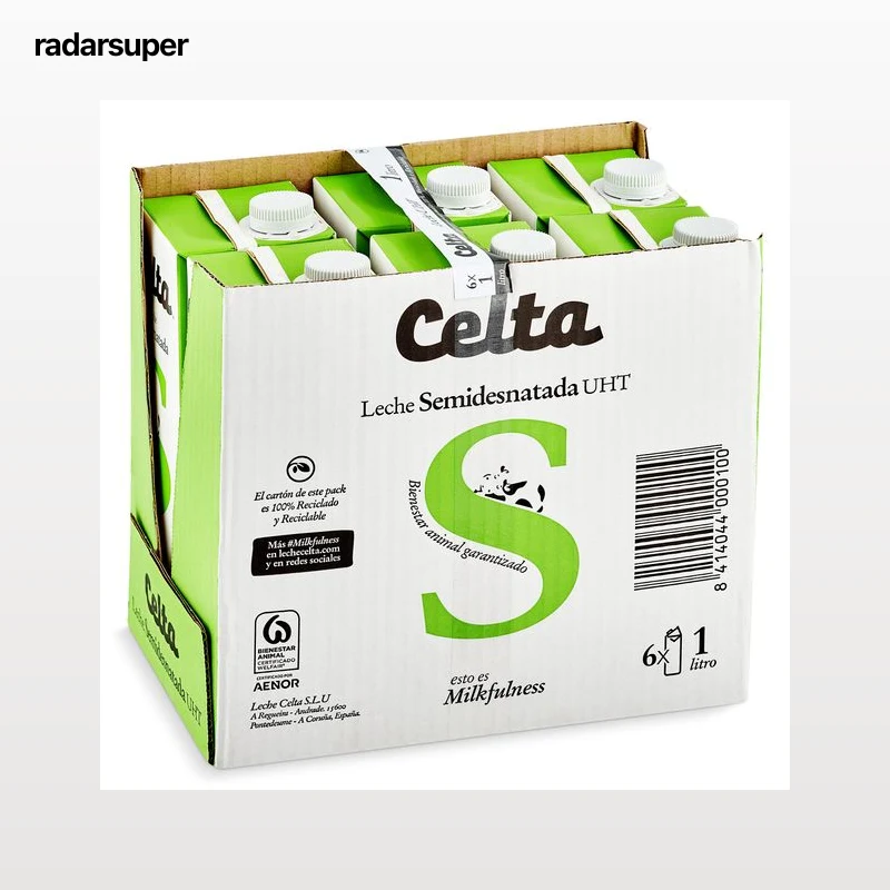 Leche semidesnatada Celta pack 6 x 1 L