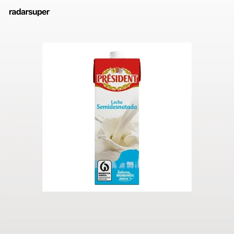 Leche semidesnatada Président brik 1 l.
