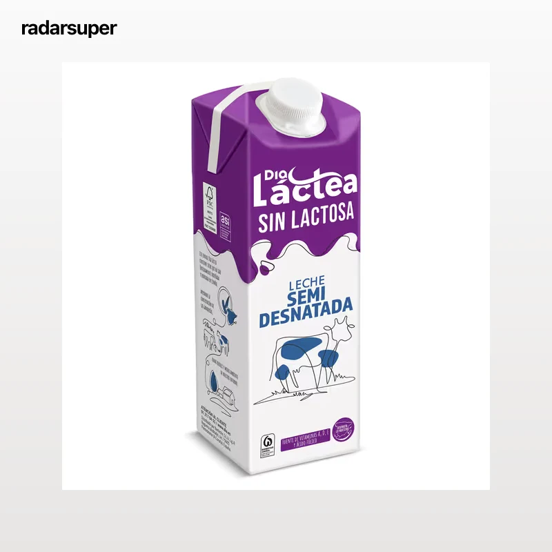 Leche semidesnatada sin lactosa Dia Láctea 1 L