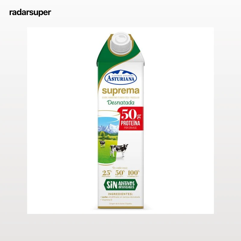 Leche sin lactosa Asturiana 1L suprema desnatada