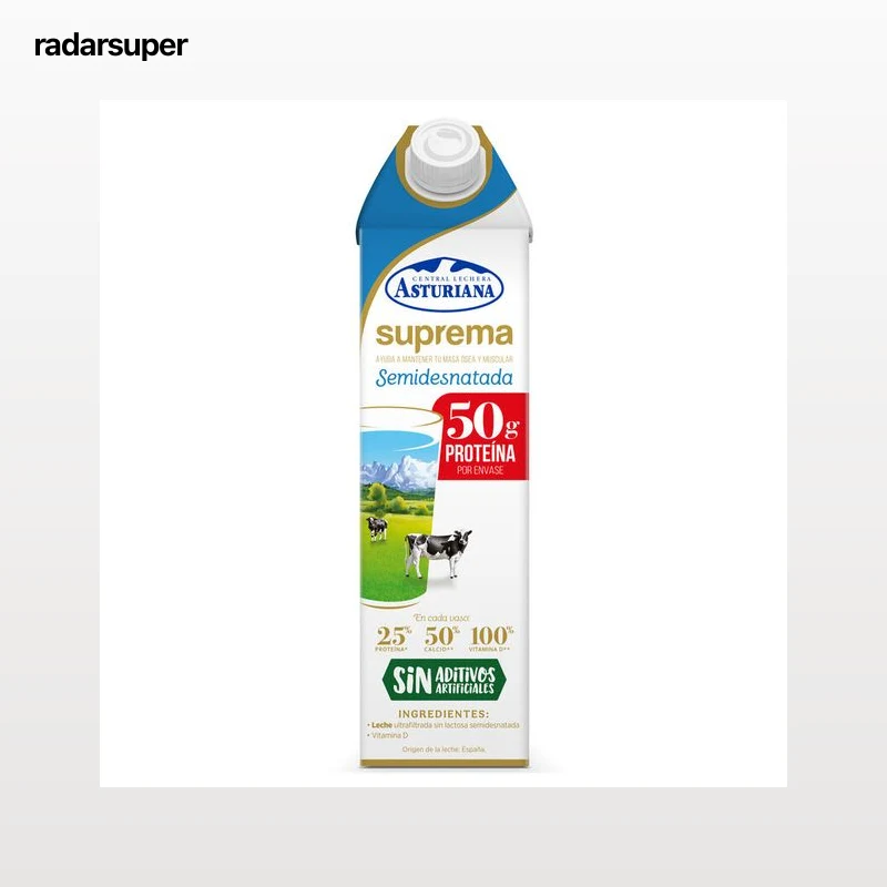 Leche sin lactosa Asturiana 1L suprema semidesnatada