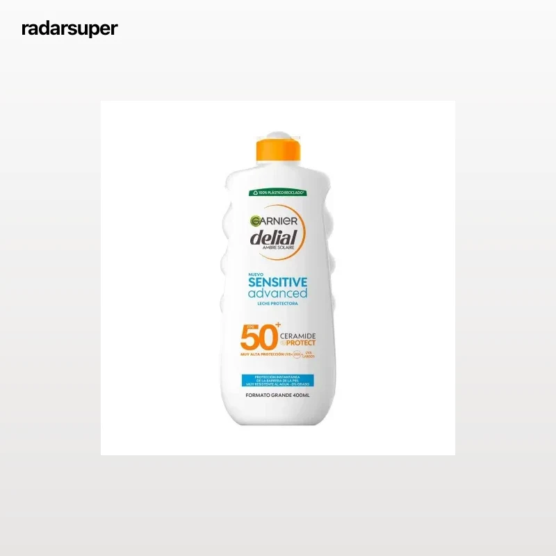 Leche solar proctectora pieles intolerantes al sol FP 50+ Delial 400 ml.