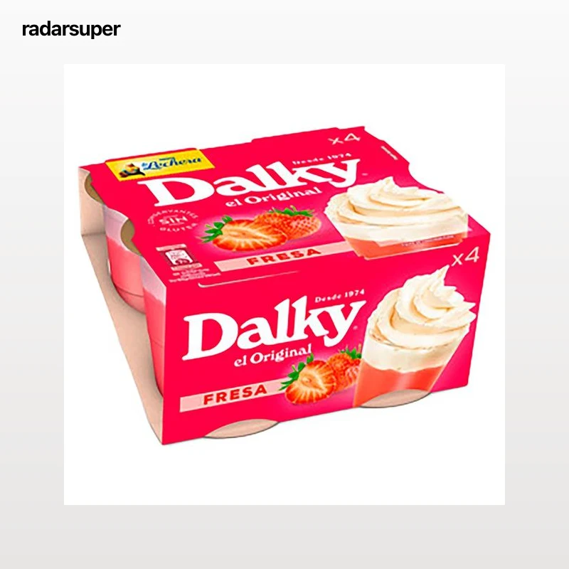 LA LECHERA Copa de fresa y nata de NESTLÉ LA LECHERA DALKY pack de 4 uds de 100 gr
