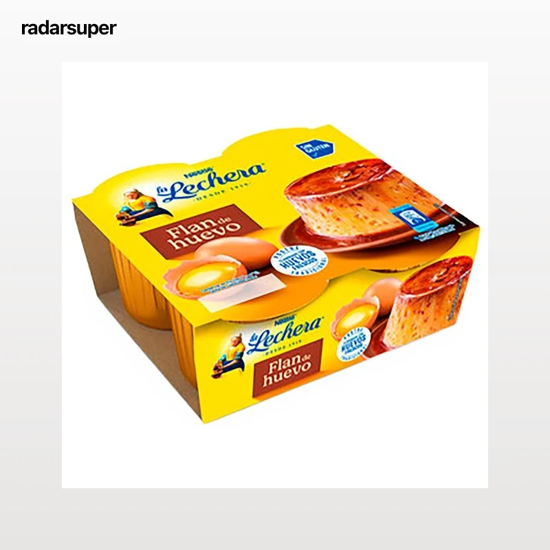 LA LECHERA Flan de huevo elaborado con huevos extra frescos y sin gluten  4x100 g.