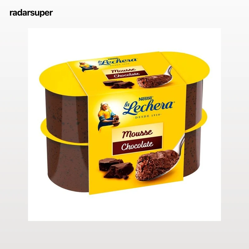 LA LECHERA Mousse de chocolate con un 50% mínimo de cacao, de Nestlé 4 x 59 g.