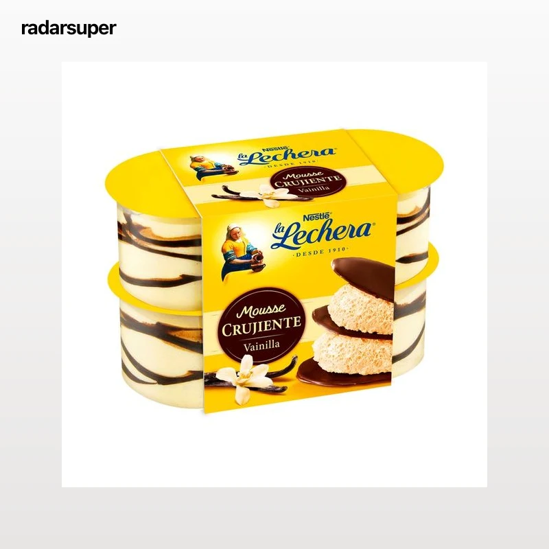 LA LECHERA Mousse crujiente de vainilla  de Nestlé 4 x 57 g.