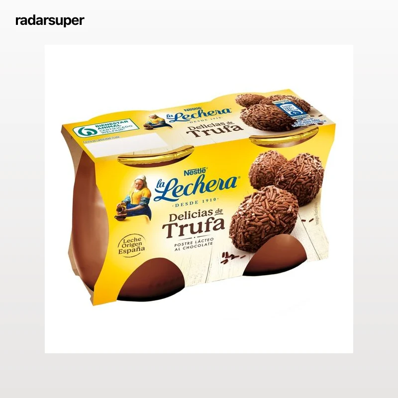 LA LECHERA Postre lácteo (delicias) de trufa LA LECHERA de Nestlé 2 x 125 g.