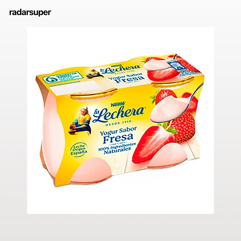 LA LECHERA Yogur cremoso con sabor a fresa elaborado con leche entera de origen España de Nestlé 2 x 125 g.