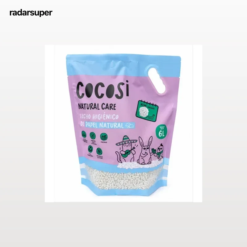 Lecho higiénico de papel natural para gatos Cocosi 6L