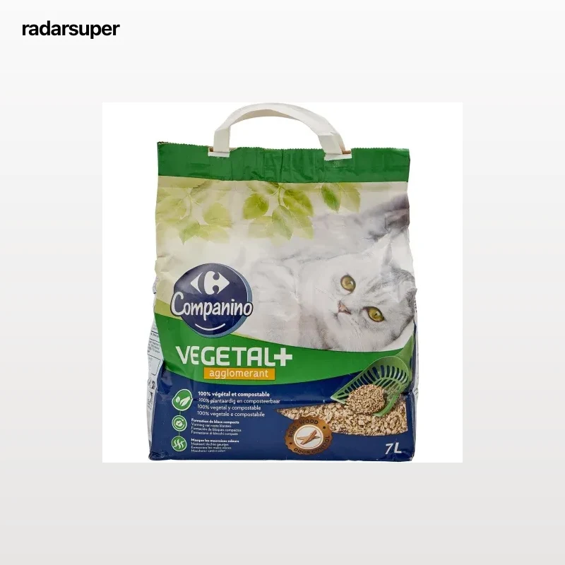 Lecho vegetal para areneros aglomerante Carrefour 7L