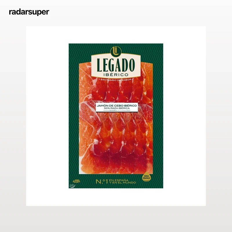 LEGADO IBÉRICO de El Pozo Jamón de cebo ibérico (50% raza ibérica), cortado en lonchas 100 g.