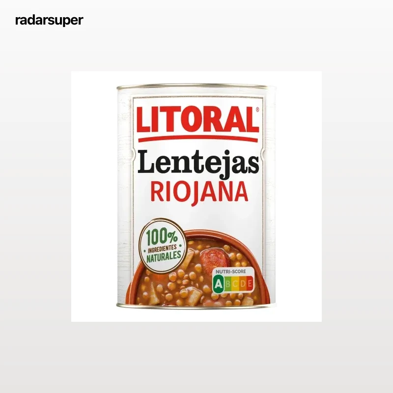 Lentejas a la riojana Litoral sin gluten 425 g.