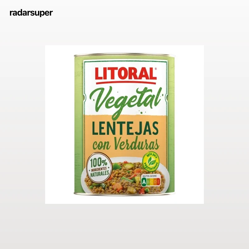 Lentejas con verduras Vegetal Litoral si gluten 425 g.