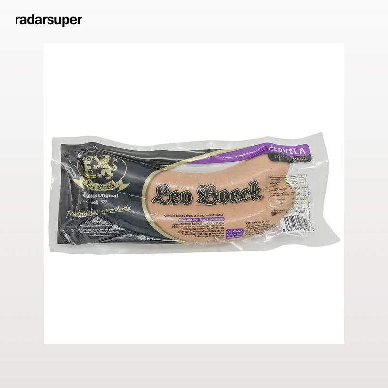 LEO BOECK Salchichas de cerdo cocidas en tripa natural tipo Cervela LEO BOECK 2 uds.